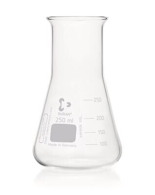 Weithals-Erlenmeyerkolben, DURAN®, Teilung, 250 ml, DIN 24450, 10 Stück