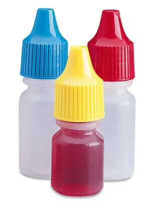 Flacone contagocce Tipo 2752, flaconi trasparenti, coperchi con codice colore, 15 ml, 25 Pezzo(i)