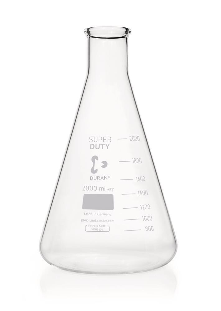 Erlenmeyer flasks DURAN® Super Duty Narrow neck, 2000 ml, 10 Piece(s)