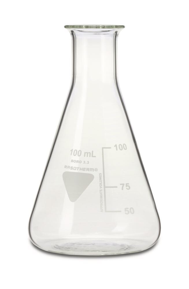 Erlenmeyer flasks RASOTHERM® Narrow neck, 100 ml, 10 Piece(s)