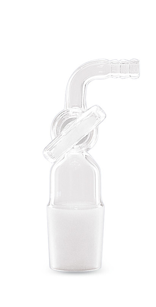 Transition piece with core and stop cock Curved tubing olive, 14/23, 1 Piece