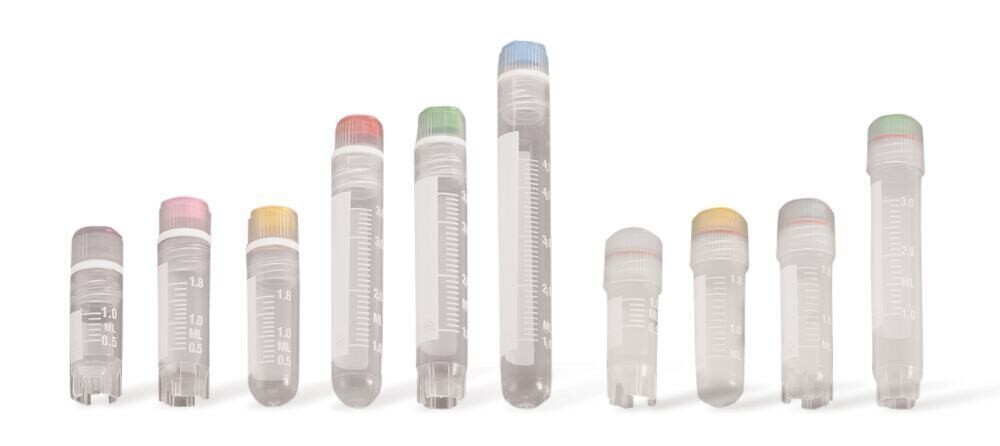 Fiale criogeniche indipendenti con filettatura interna, 1,2 ml, Guarnizione in silicone, 100 Pezzo(i)