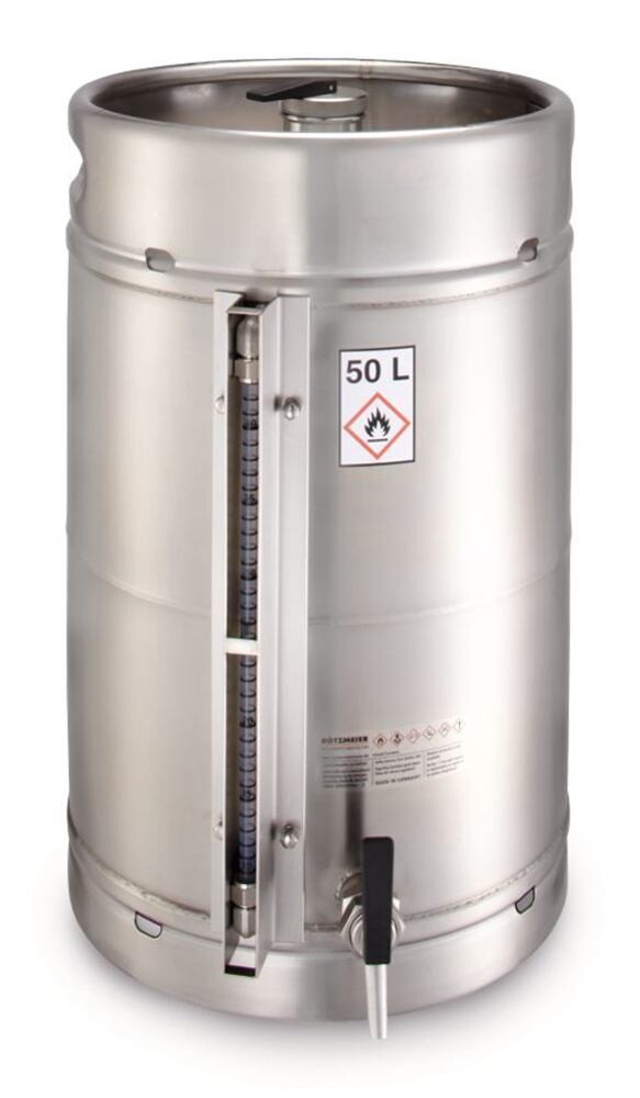 Safety barrel With self-closing stop cock and filling level display, 50 l, 50ZI, 1 Piece