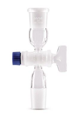 Pezzo adattatore con rubinetto, 14/23, 14/23, 2,5 mm, 1 Pezzo
