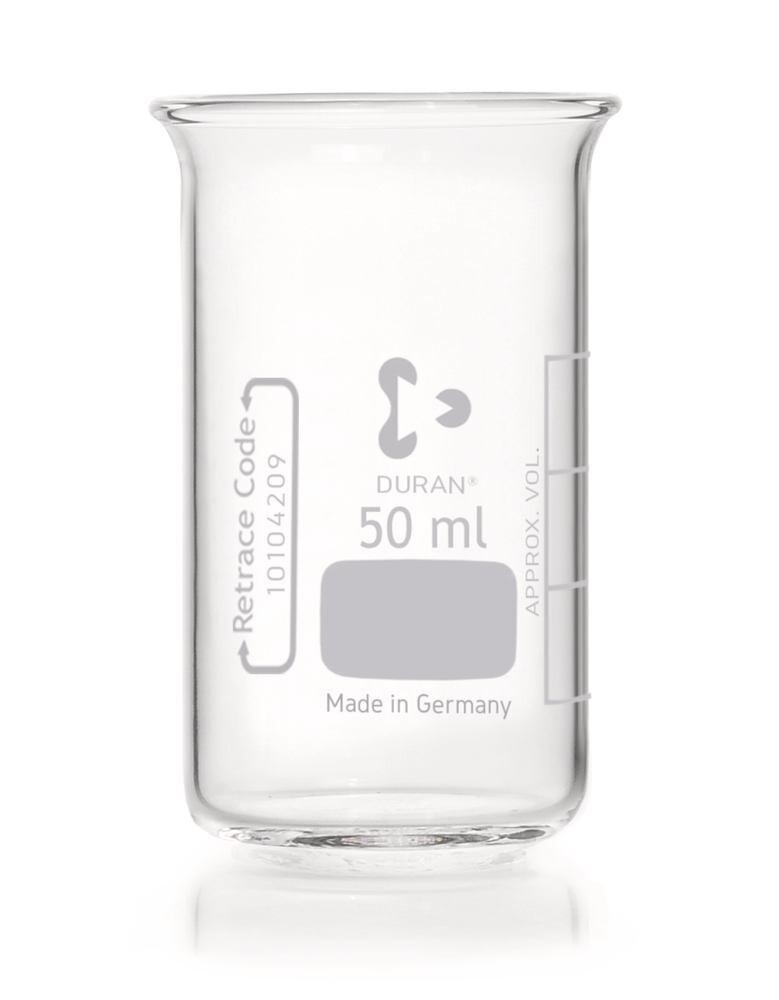 Beaker without spout, 50 ml, 10 Piece(s)