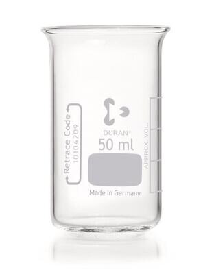 Beaker without spout, 50 ml, 10 Piece(s)