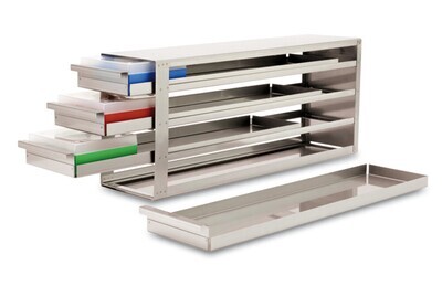 Cryogenic rack drawer rack, Suitable for, Box height, 50 mm, 4 x 4, Height, 224 mm, 1 Piece