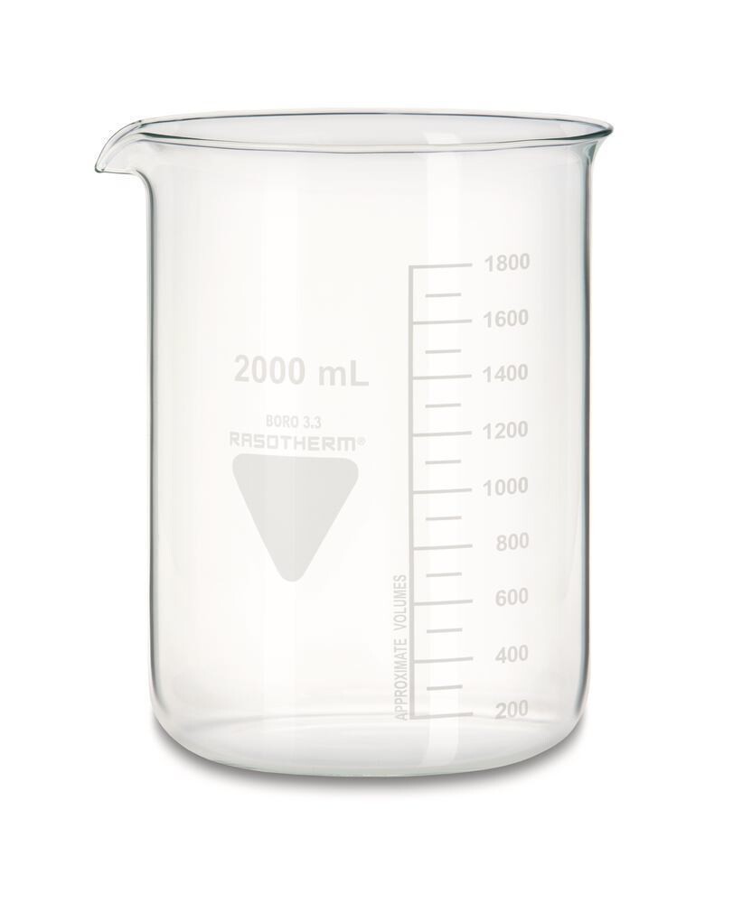 Becherglas RASOTHERM niedrige Form, 2000 ml, 10 Stück