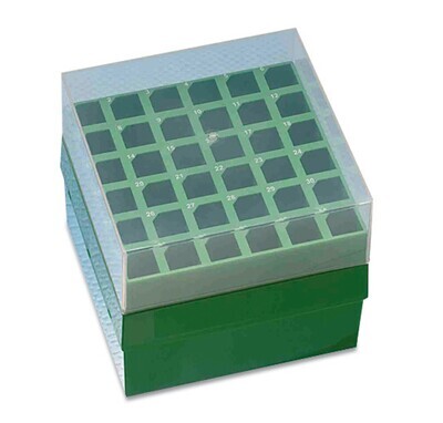 Rotilabo®-Tiefkühlboxen, Typ 1, PP, grün, 36 Stellpl. (6 x 6), 18 x 18 mm, 2 Stück