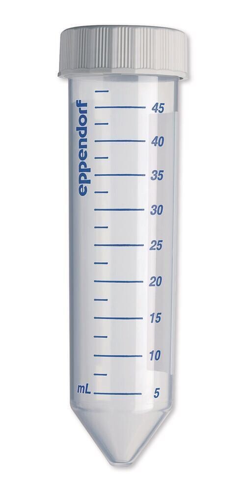 Centrifuge tubes Eppendorf Conical Tubes® 50 ml Transparent, Sterile, bag, Pyrogen-, DNase-, RNase-, DNA-free, 500 Piece(s)