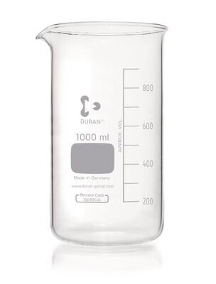Becherglas, hohe Form, DURAN®, mit Teilung und Ausguss, 1000 ml, 1 Stück
