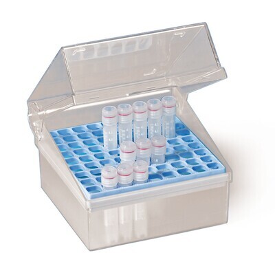 Rotilabo®-Cryolagerbox, 81 Stellplätze, für Ø bis 13 mm, H bis 93 mm, 1 Stück