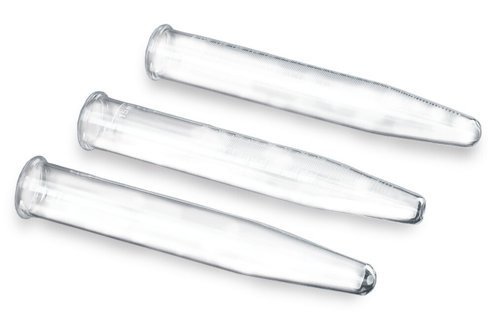 Verres à centrifuger 15 ml à bord perlé, sans graduations, 100 Pièce(s)