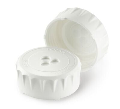 Ventilation screw caps DURAN® with ePTFE membrane, GL 56, white, 4 Piece(s)