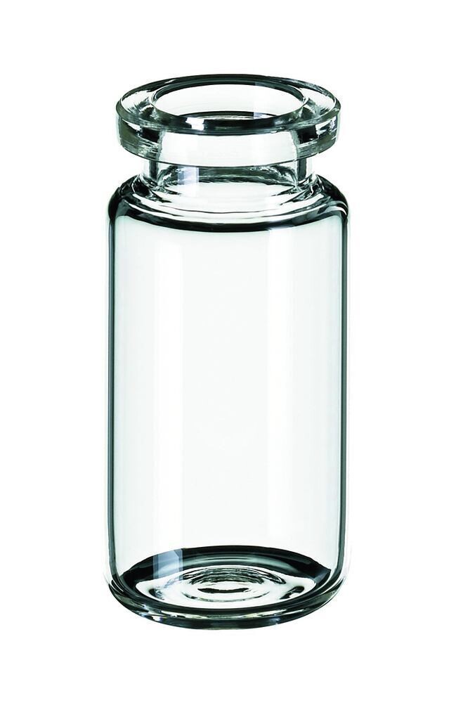 Flacons Headspace ROTILABO® avec bord perlé ND20 fond arrondi, Verre transparent, bord roulé DIN, 10 ml, 100 Pièce(s)