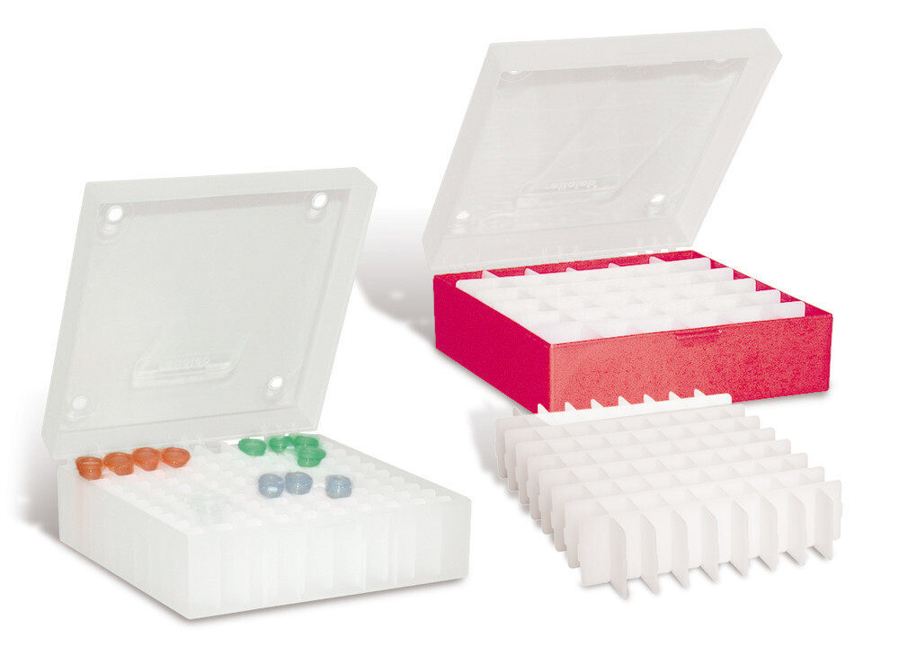 Cryogenic box ROTILABO® without division, yellow, Height, 75 mm, 5 Piece(s)