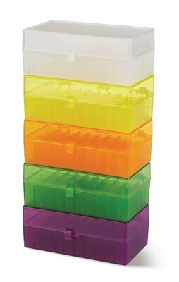 Storage box 50 slots Hinged lid set colourless, 5 Piece(s)