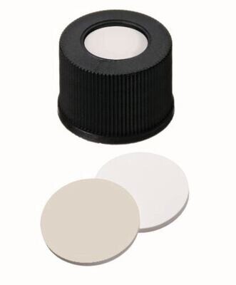 Screw caps ROTILABO® ND10 with borehole, Silicone white / PTFE beige, 100 Piece(s)