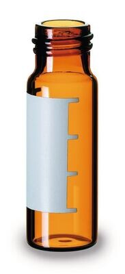 Rotilabo®-Gewindefläschchen ND13, 4 ml, Braunglas, mit Beschriftungsfeld, 100 Stück