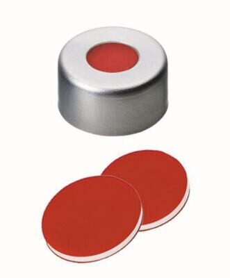 Cappucci a crimpare ROTILABO® ND11 con foro, PTFE rosso / silicone bianco / PTFE rosso, 100 pezzo(i)