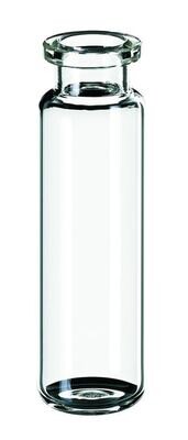 Headspace vials ROTILABO® with beaded rim ND20 rounded bottom, Clear glass, DIN rolled edge, long neck, 20 ml, 100 Piece(s)