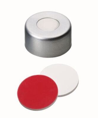 Cappucci a crimpare ROTILABO® ND11 con foro, Silicone bianco / PTFE rosso, UltraClean, 100 Pezzo(i)