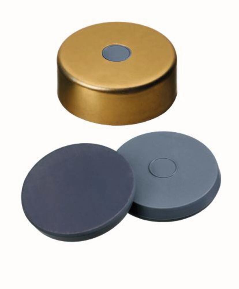 Crimp caps ROTILABO® ND20 magnetic with borehole, Butyl / PTFE, 5 mm, 100 Piece(s)