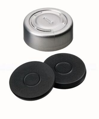 Crimp caps ROTILABO® ND20 complete tear-off, Dark grey butyl rubber, 100 Piece(s)