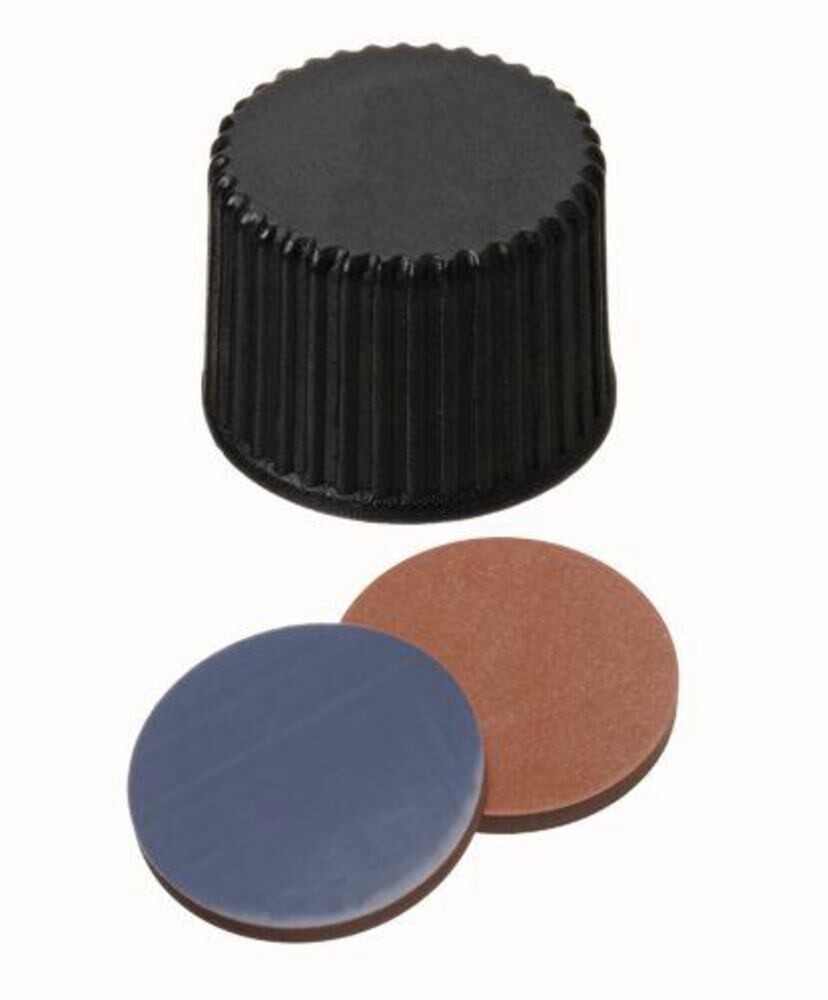 Tapones de rosca ROTILABO® ND8 cerrados, Rojo butilo / Gris PTFE, 100 Unidad(es)