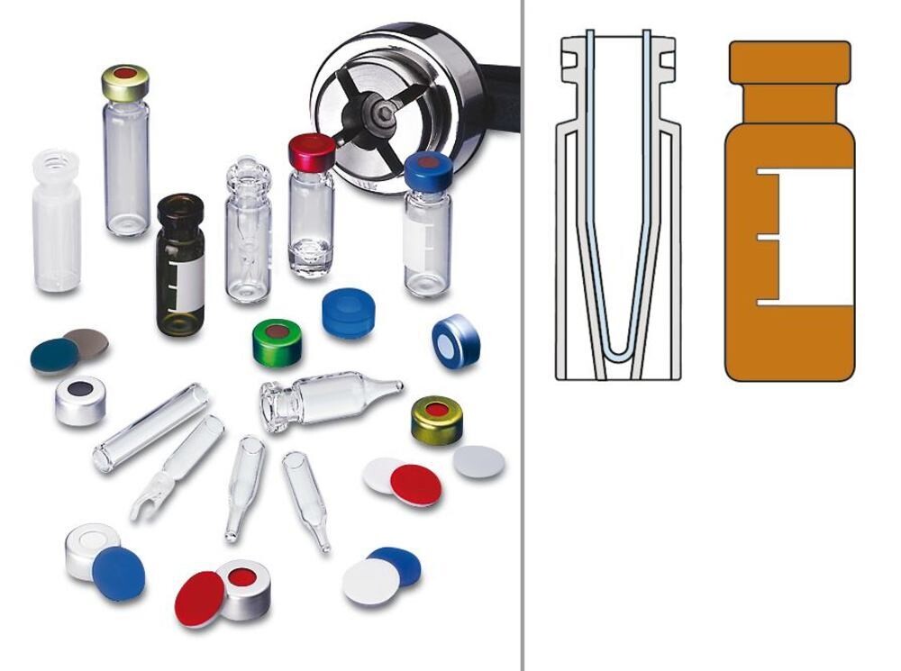 Viales de muestra ROTILABO® con borde rebordeado ND11, Vidrio transparente, con espacio para rotulación, 1,5 ml, 100 Unidad(es)