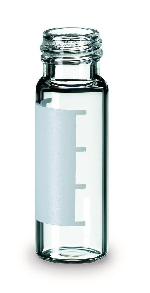 Sample vials ROTILABO® with thread ND13, Clear glass, with labelling space, 100 Piece(s)