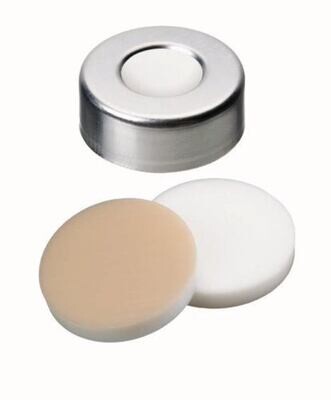 Tapones de presión ROTILABO® ND20 con orificio, Silicona blanca / PTFE beige, Calidad AGILENT HT, 100 Unidad(es)