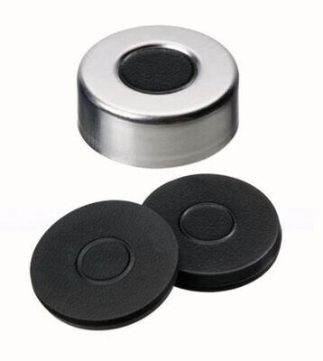 Bouchons à sertir ROTILABO® ND20 avec trou, Caoutchouc butyle gris foncé, 100 Pièce(s)