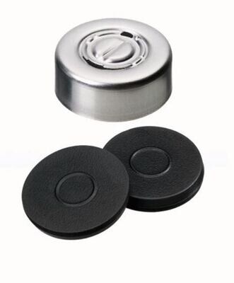 Capsules à sertir à déchirure centrale ROTILABO® ND20 à déchirure centrale, Butyl gris foncé, 100 Pièce(s)