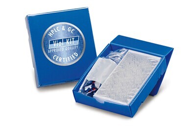 Sample vials with short thread ND9 Vial kit, HPLC-certified, Clear glass, with labelling space, 1 Set