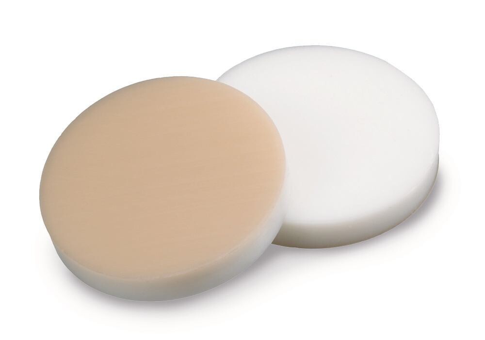 Septa ROTILABO® pour ND24 22 mm, Silicone naturel / PTFE beige (qualité EPA), 3,2 mm, 1000 Pièce(s)
