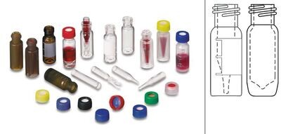 Sample vials ROTILABO® with short thread ND9, Clear glass, 1.5 ml, 100 Piece(s)