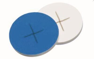Septa ROTILABO® pour ND24 22 mm, Silicone blanc / PTFE bleu, fente croisée, 1,5 mm, 1000 Pièce(s)