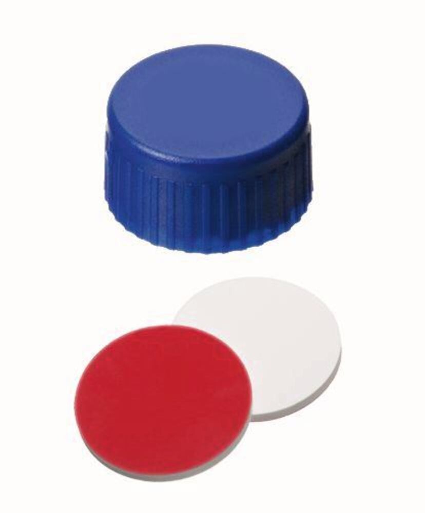 Screw caps ROTILABO® ND9 closed, Silicone white / PTFE red, UltraClean, 100 Piece(s)