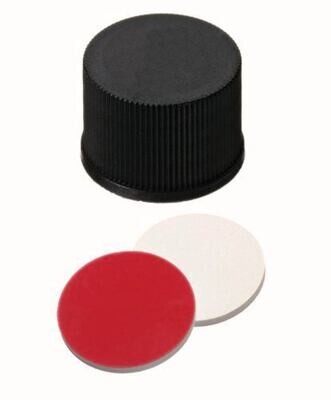 Screw caps ROTILABO® ND13 closed, Silicone cream / PTFE red, 100 Piece(s)