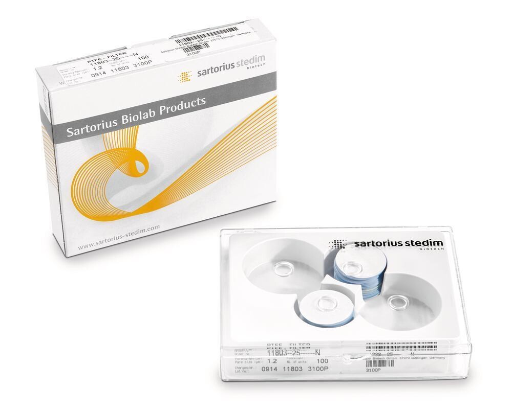 Membrane filters PTFE, 0,45 µm, , 25 mm, 100 Piece(s)