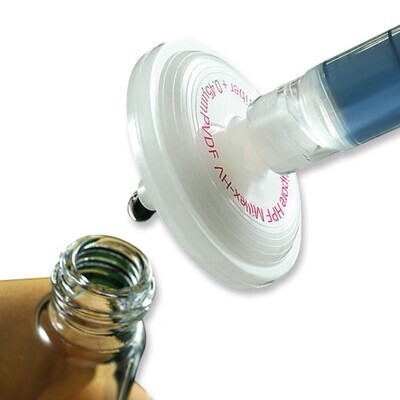 Syringe filters Millex® HPF Hydrophilic polytetrafluoroethylene (PTFE), 0,45 µm, 50 Piece(s)