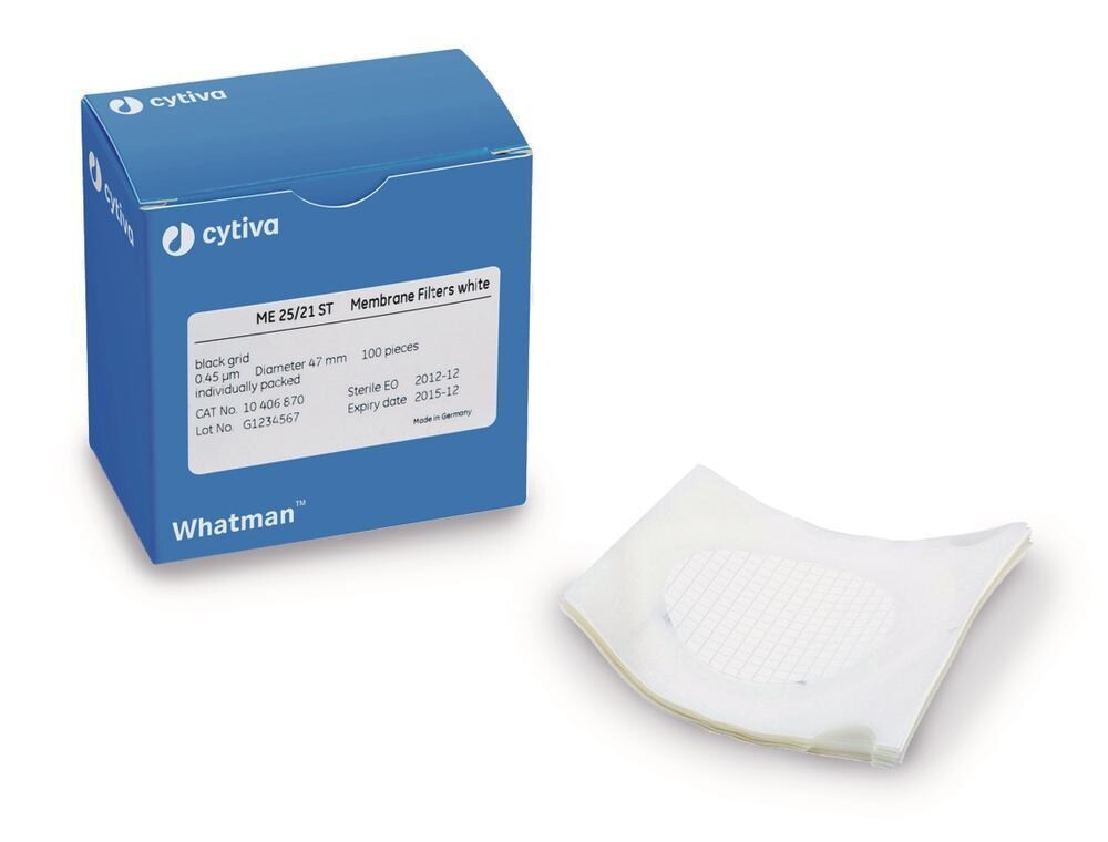Membrane filters cellulose mixed ester 0.45 µm, 47 mm, without grid, sterile, 100 Piece(s)