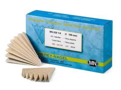 Filterpapiere genarbt, Typ MN 620 1/4, ungebleicht, Ø 185 mm, 100 Stück