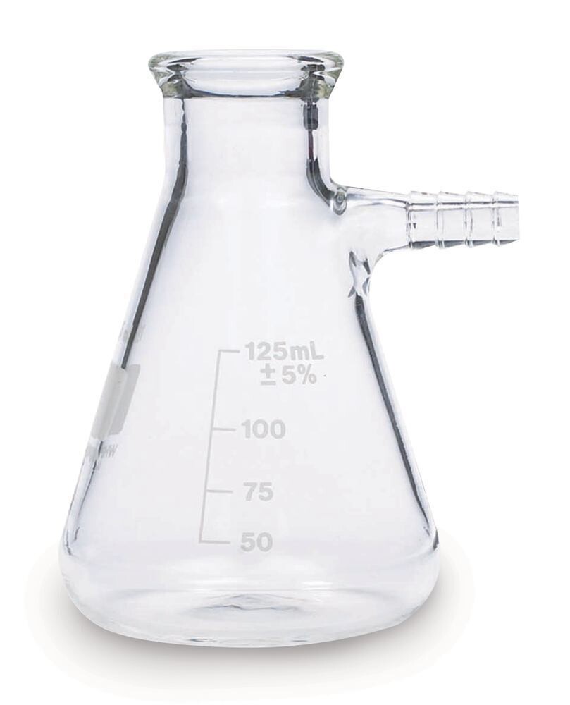 Accessories for 25 mm vacuum filtration unit, 125 ml suction flask with vacuum connection (Ø 6 mm), 1 Piece(s)