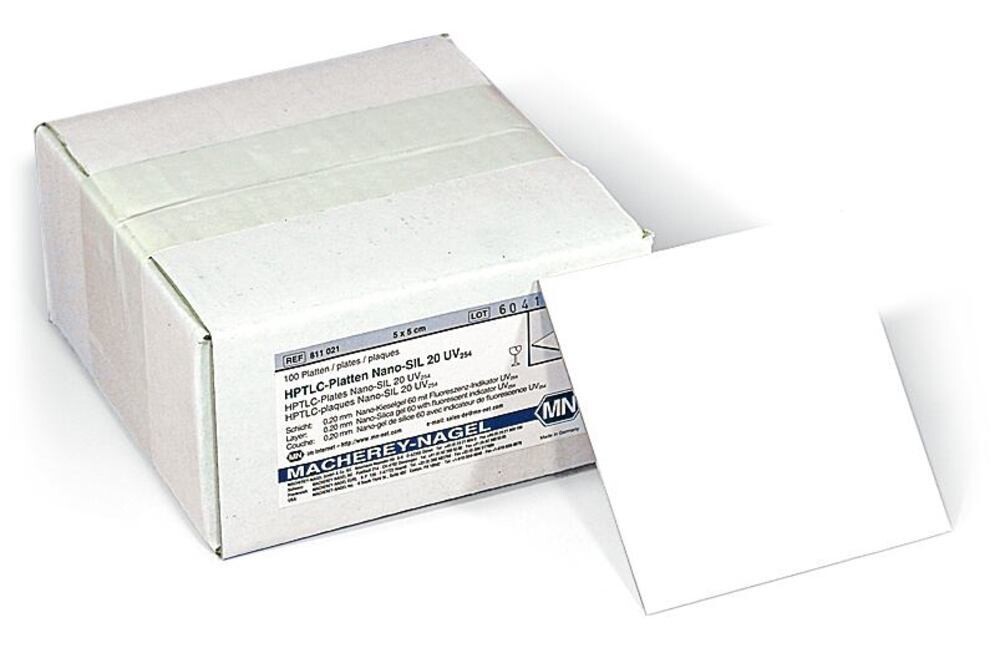 Piastre HPTLC ALUGRAM® Nano-SIL G con nano gel di silice, 5 x 20 cm, 50 Pezzo(i)