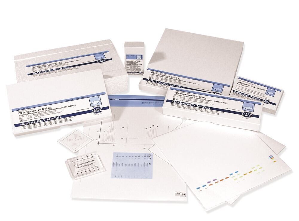 Plaques CCM ALUGRAM® SIL G / UV254, 5 x 10 cm, 50 Pièce(s)