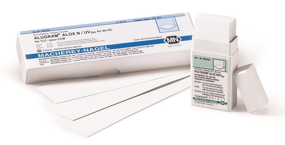 TLC Plates POLYGRAM® ALOX N / UV254, 4 x 8 cm, 50 Piece(s)