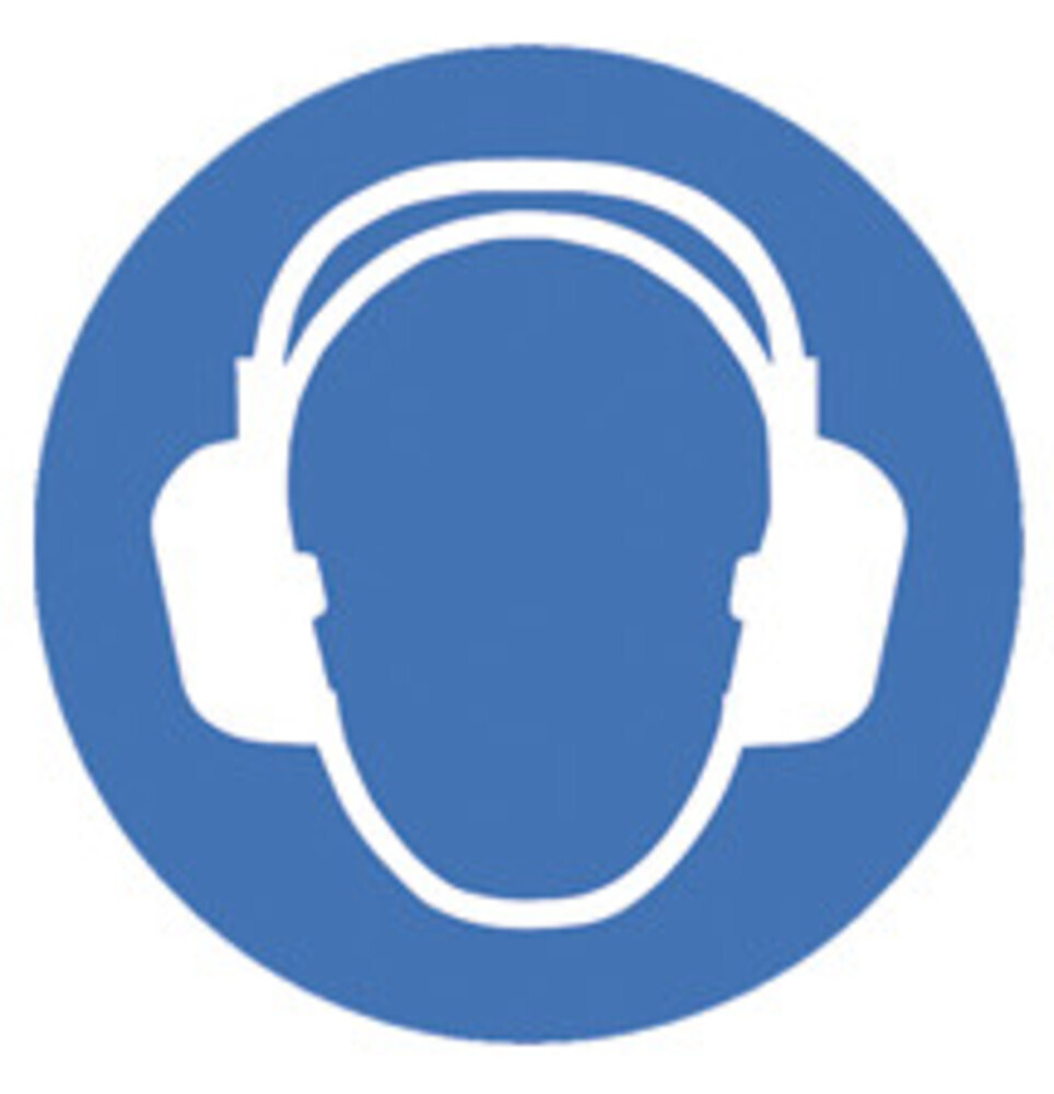 Mandatory signs in accordance with ISO 7010, Hearing protection mandatory, 200 mm, 1 piece