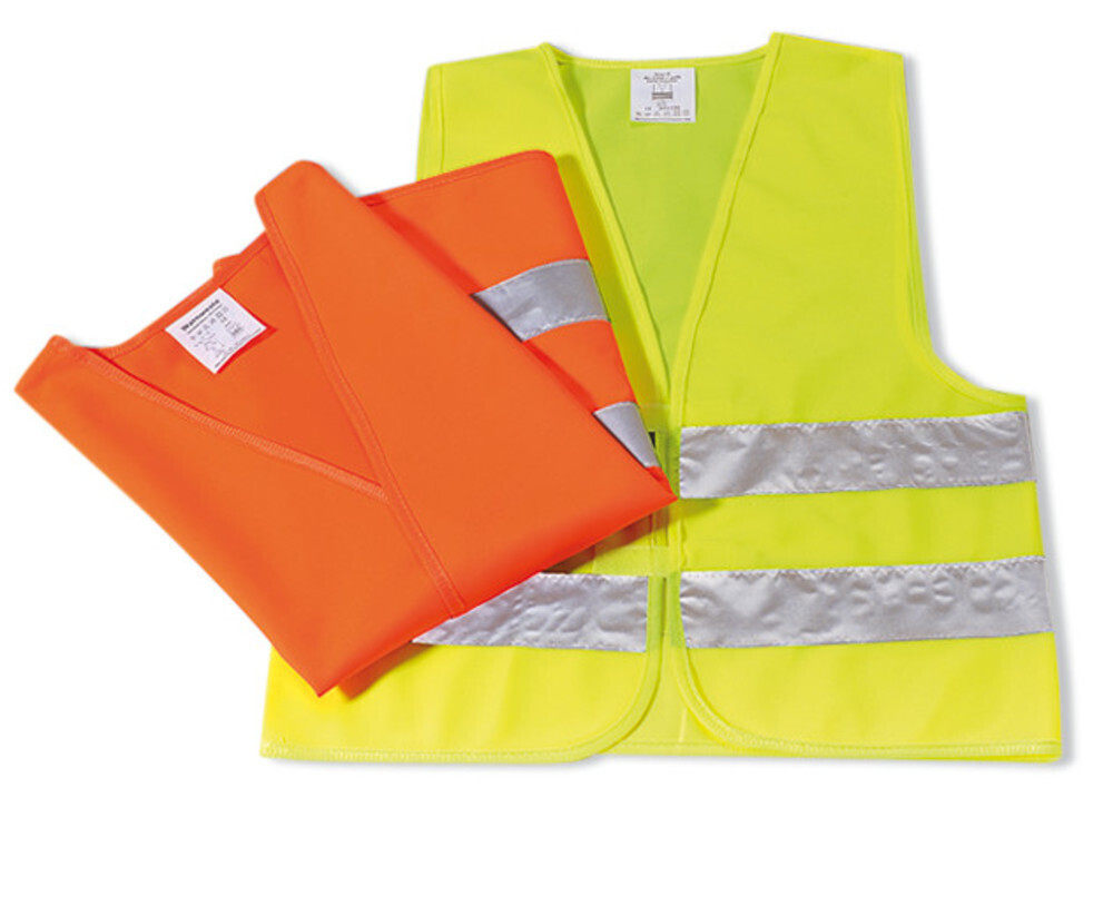 Warning vests two reflective stripes, Size, M-XL, yellow, 5 Pieces